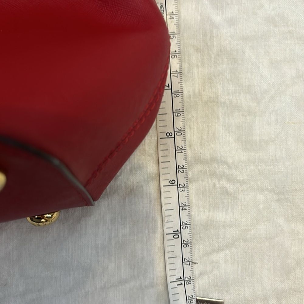 Michael Kors Leather Snap Pocket Tote Red Handbag - Picture 13 of 16